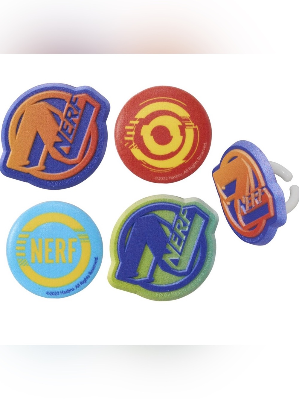 NERF Cupcake topper rings-21 rings